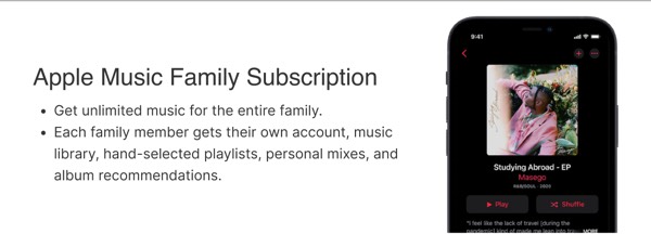 Apple Music Family Subscription - Apple email component (single column layout)