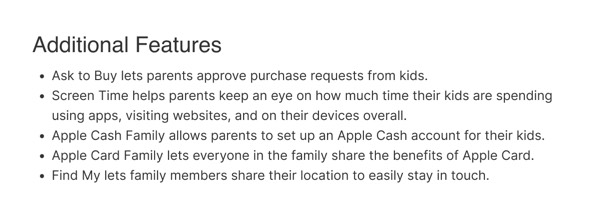 Additional Features - Apple email component (single column layout)