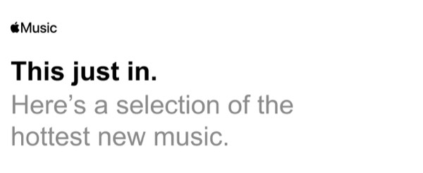 Latest Music Releases - Apple Music email component (single column layout)