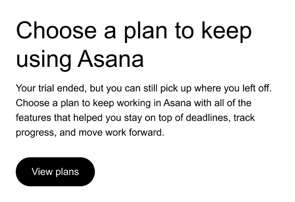 Choose a Plan Email - Asana email component (single column layout)