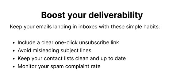 Improve Email Deliverability - Brevo email component (single column layout)