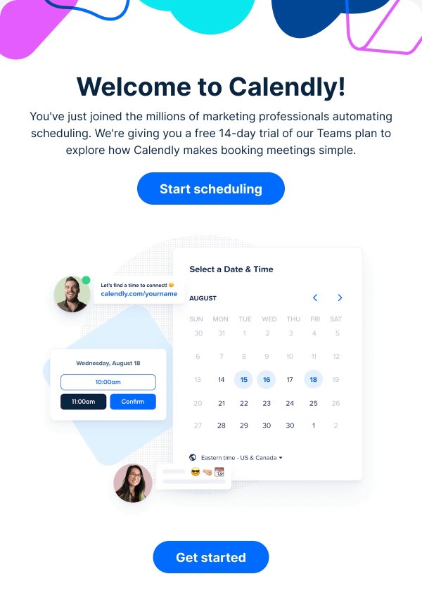 Scheduling Invitation Email - Calendly email component (single column layout)
