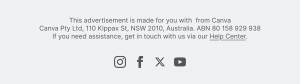 Footer Contact Information - Canva email component (footer layout)