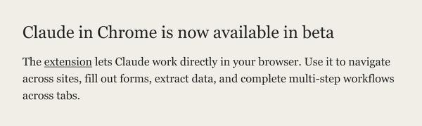 Claude Chrome Extension Beta - Claude email component (single column layout)
