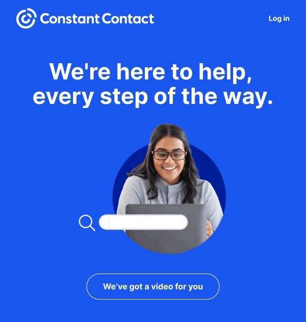 Support Welcome Message - Constant Contact email component (single column layout)