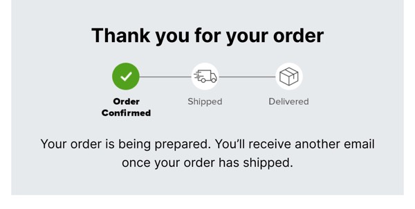 Order Confirmation Notice - Crocs email component (single column layout)