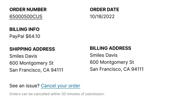 Order Confirmation - Crocs email component (single column layout)