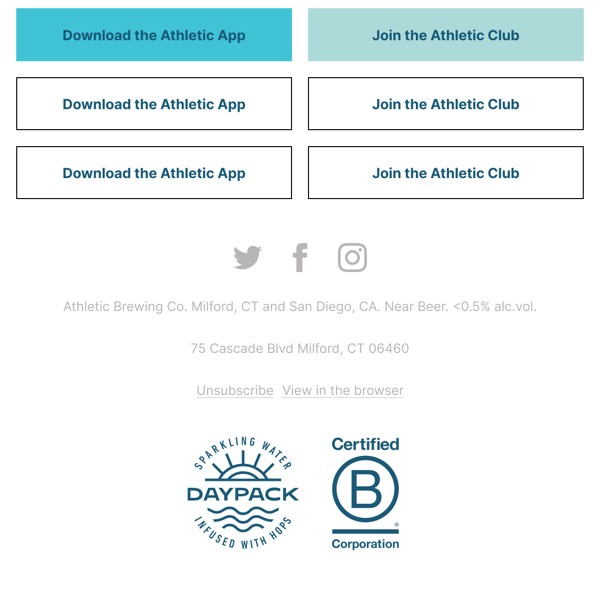 Call to Action Buttons - Daypack email component (single column layout)