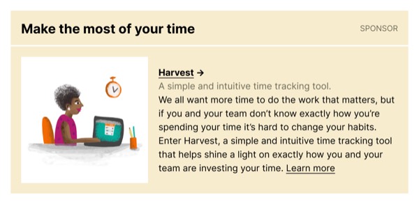 Maximize Your Time - Dense Discovery email component (single column layout)