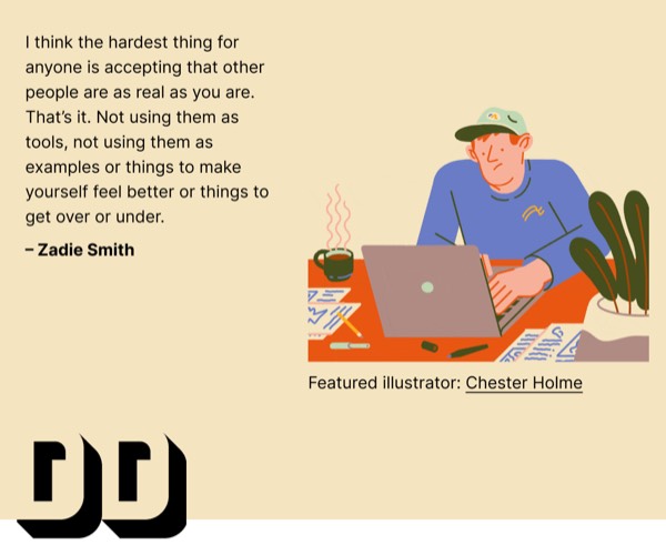 Inspirational Quote Section - Dense Discovery email component (single column layout)