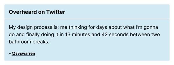 Overheard on Twitter - Dense Discovery email component (single column layout)
