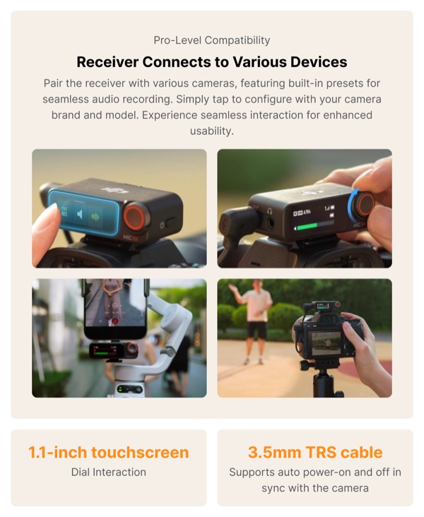 Receiver Connects to Various Devices - DJI email component (two column layout)