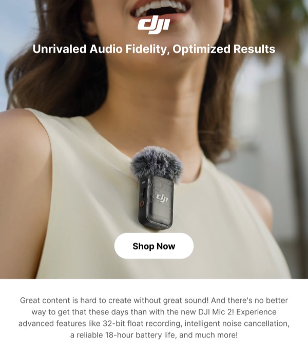 Audio Equipment Promotion - DJI email component (single column layout)