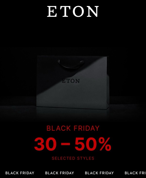 Black Friday Sale - Eton email component (single column layout)