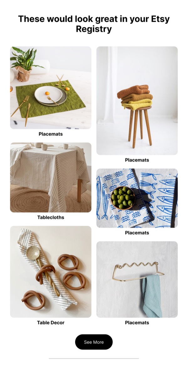 Product Recommendation Gallery - Etsy email component (grid layout)