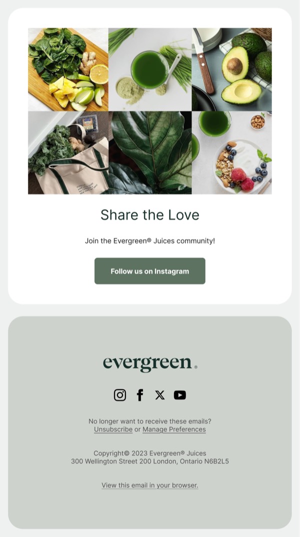 Share the Love Email - Evergreen email component (grid layout)