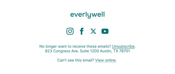 Email Footer Section - Everlywell email component (footer layout)
