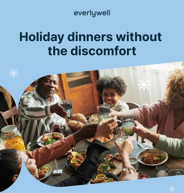 Holiday dinners without discomfort - Everlywell email component (single column layout)