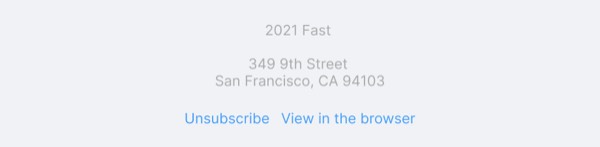 Footer with Company Info - Fast email component (footer layout)
