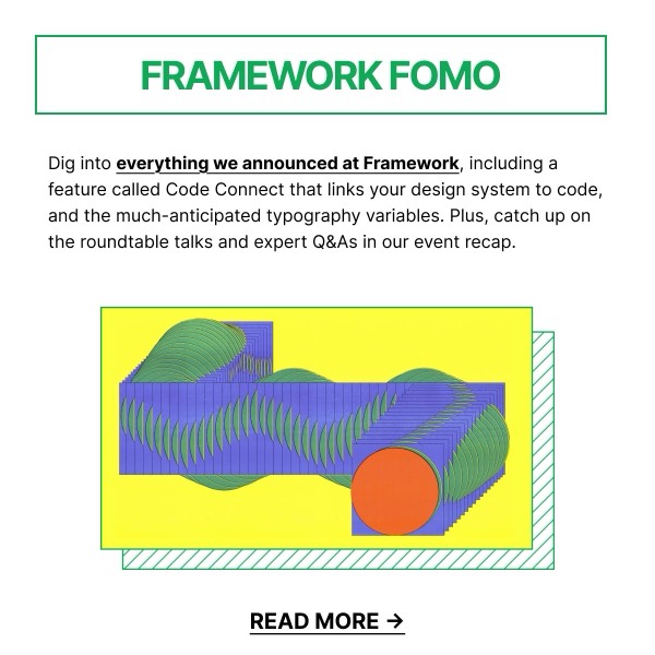 Framework FOMO Highlights - Figma email component (single column layout)
