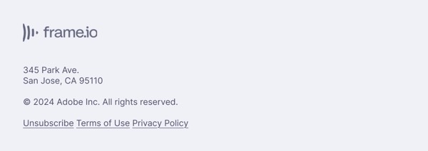 Email Footer - Frame.io email component (single column layout)