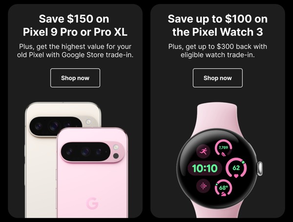 Smartphone and Watch Deals - Google email component (two column layout)