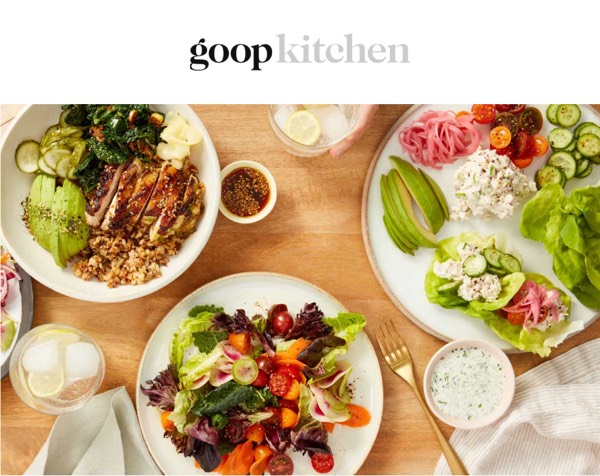 Delicious Meal Showcase - Goop email component (single column layout)