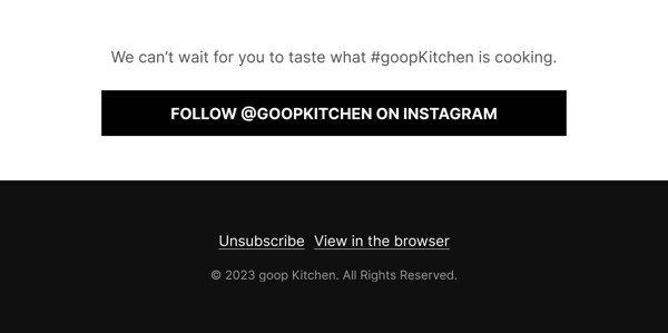 Instagram Follow Section - Goop email component (single column layout)