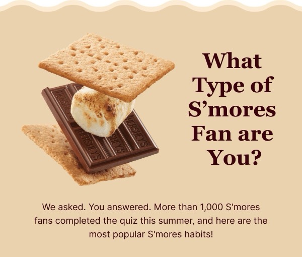 S'mores Fan Quiz Invitation - Hersheyland email component (single column layout)