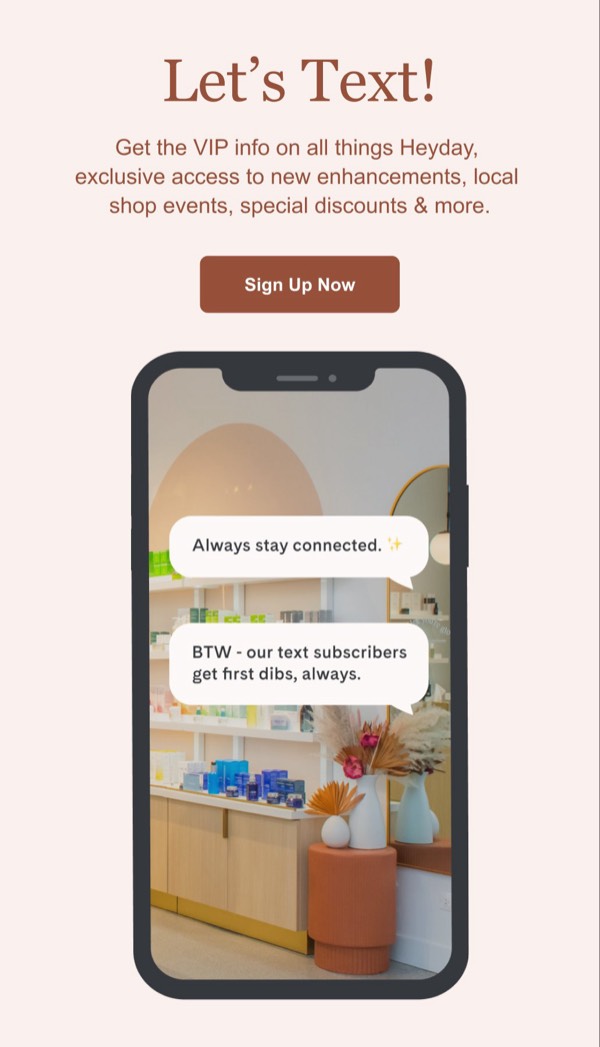 Text Signup Invitation - Heyday email component (single column layout)