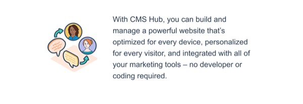 CMS Hub Benefits - HubSpot email component (single column layout)