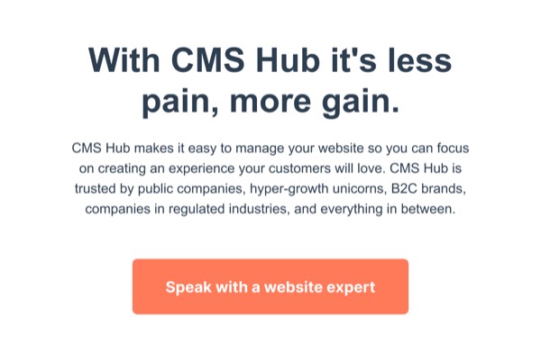Email Call to Action - HubSpot email component (single column layout)