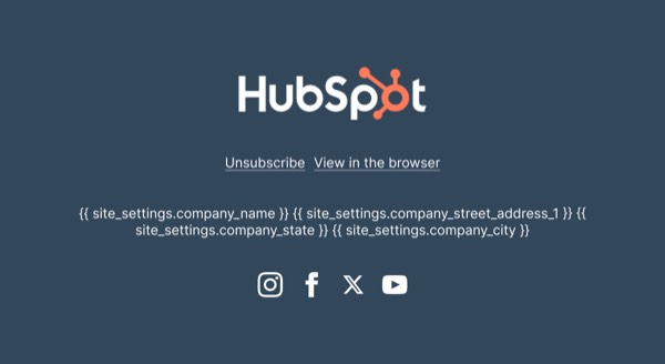 Email Footer - HubSpot email component (footer layout)
