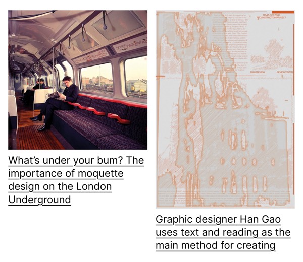 Email Layout Sample - It's Nice That email component (two column layout)