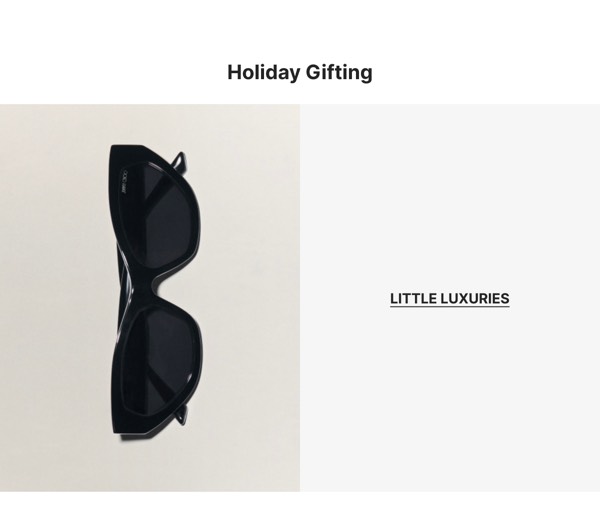 Holiday Gifting - Jimmy Choo email component (single column layout)