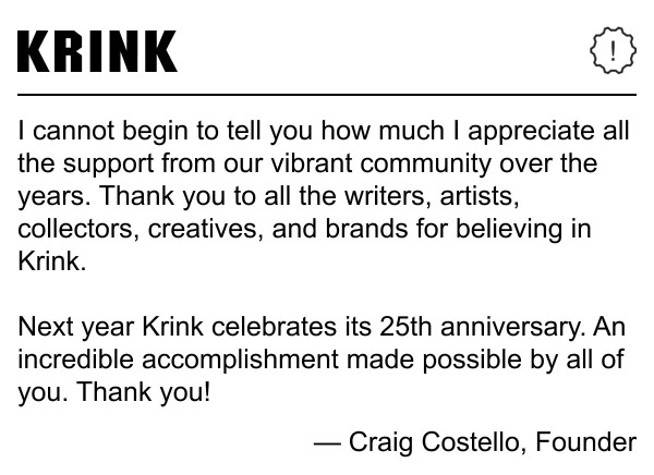 Community Appreciation - Krink email component (single column layout)