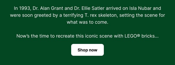 LEGO Jurassic Park Scene - LEGO email component (single column layout)