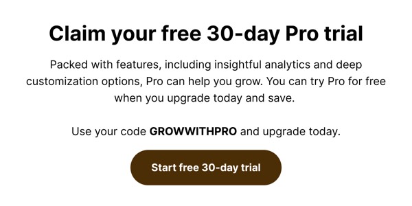 Free Trial Promotion - Linktree email component (single column layout)