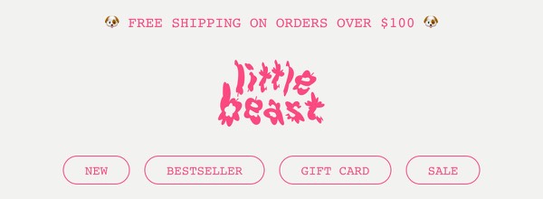 Free Shipping Announcement - Little Beast email component (banner layout)
