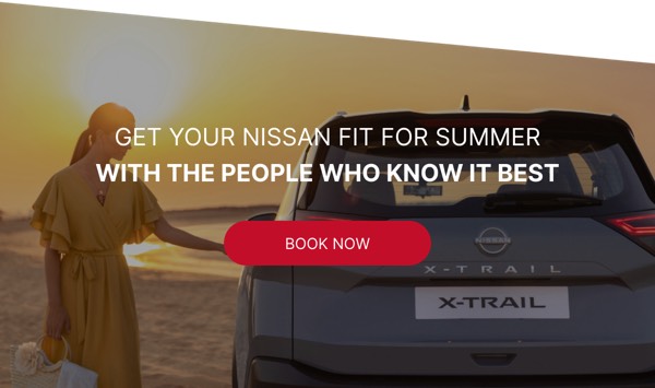 Summer Car Booking - Nissan email component (single column layout)