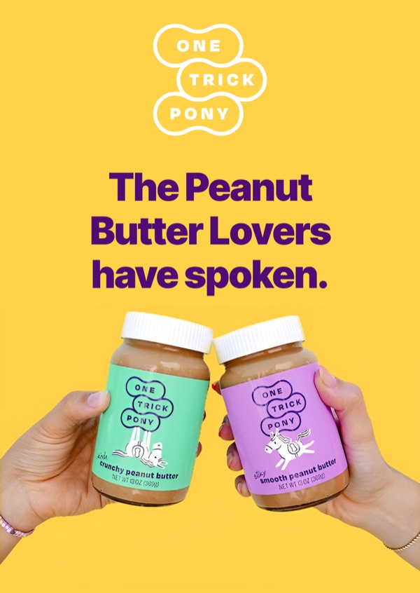 Peanut Butter Lovers - One Trick Pony email component (single column layout)