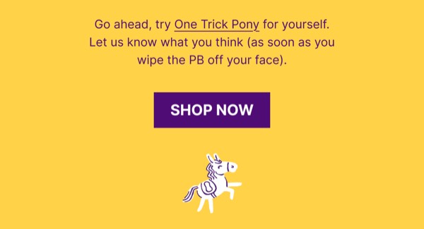 Shop Now Offer - One Trick Pony email component (single column layout)