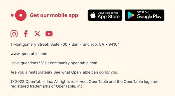 Get Our Mobile App - OpenTable email component (footer layout)
