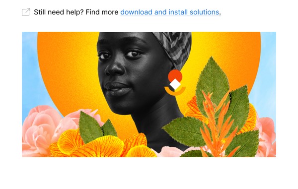 Help and Download Section - Photoshop email component (single column layout)