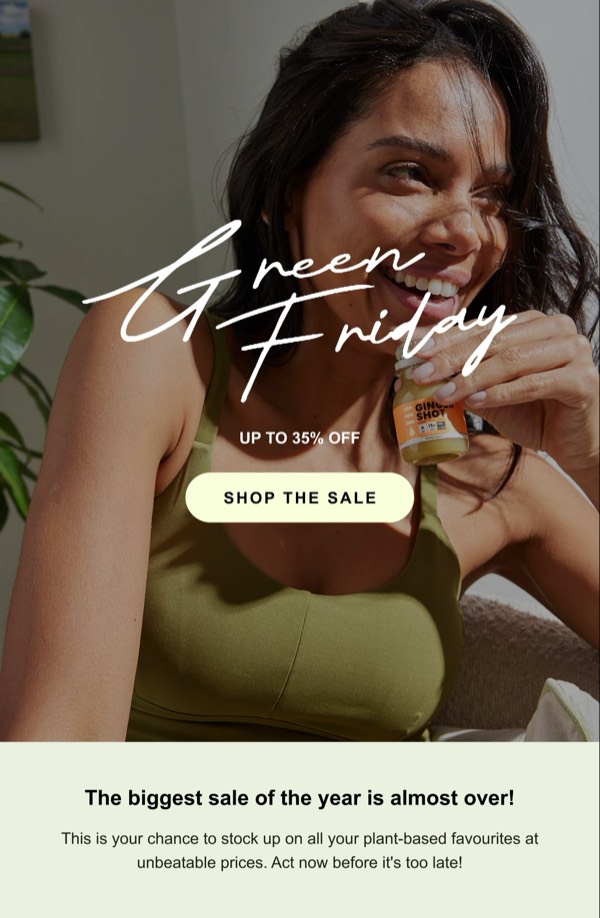 Green Friday Promotional Email - Press email component (single column layout)