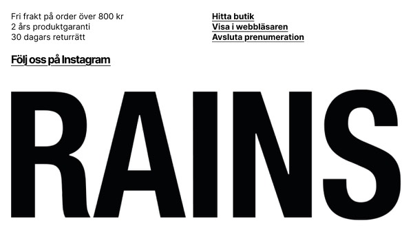 Promotional Email Section - Rains email component (single column layout)