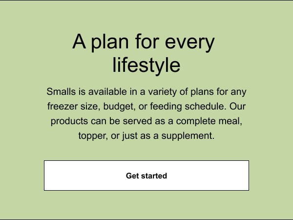 A Plan for Every Lifestyle - Smalls email component (single column layout)