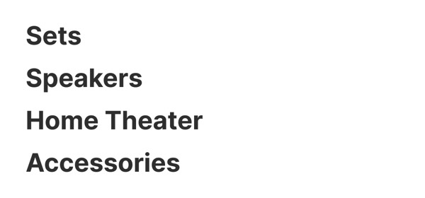 Product Categories - Sonos email component (single column layout)
