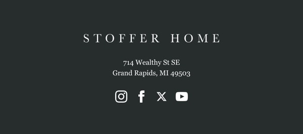 Contact and Social Links - Stoffer email component (single column layout)