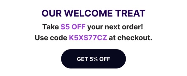 Welcome Discount Email - Suds email component (single column layout)